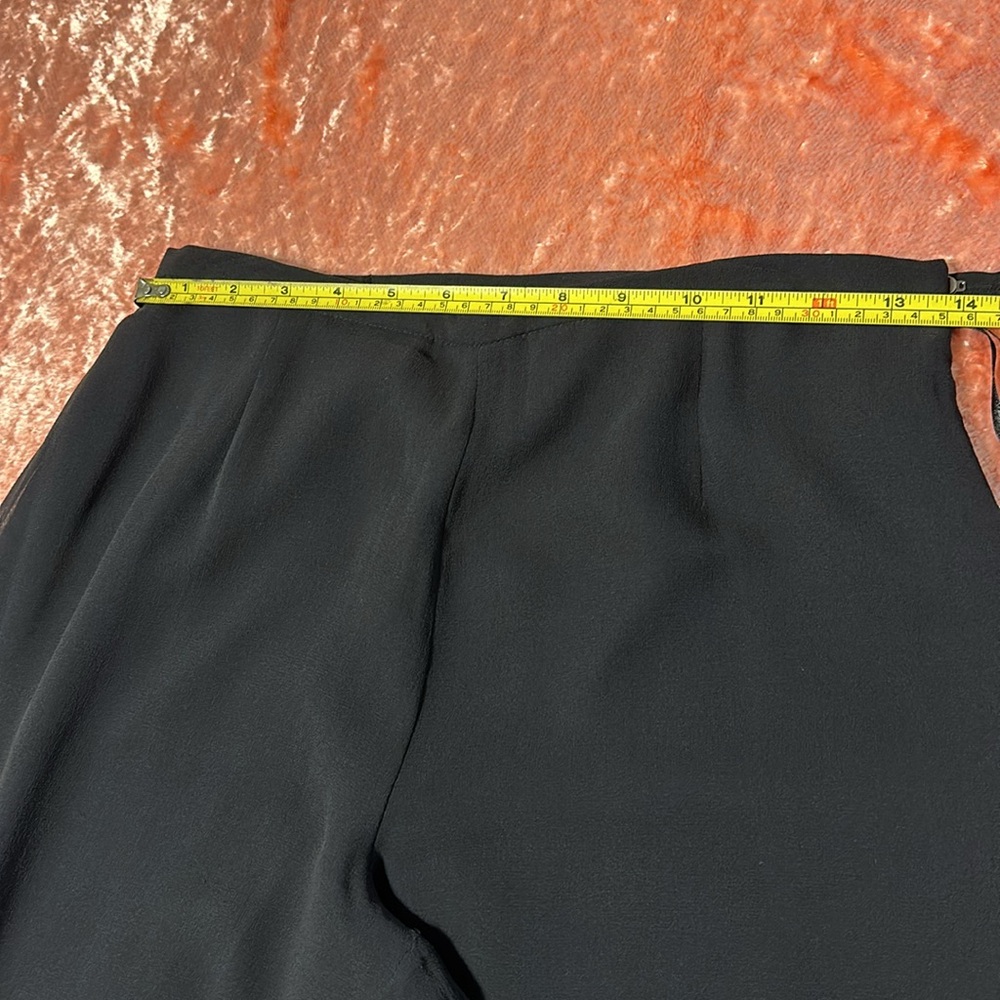 NWOT Valerie long light black pants 100% silk Crepe de Chine fully lined size S - Picture 14 of 14